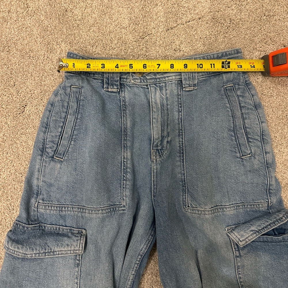 Forever 21 Light Blue Wide Leg Cargo Jeans - Picture 6 of 9